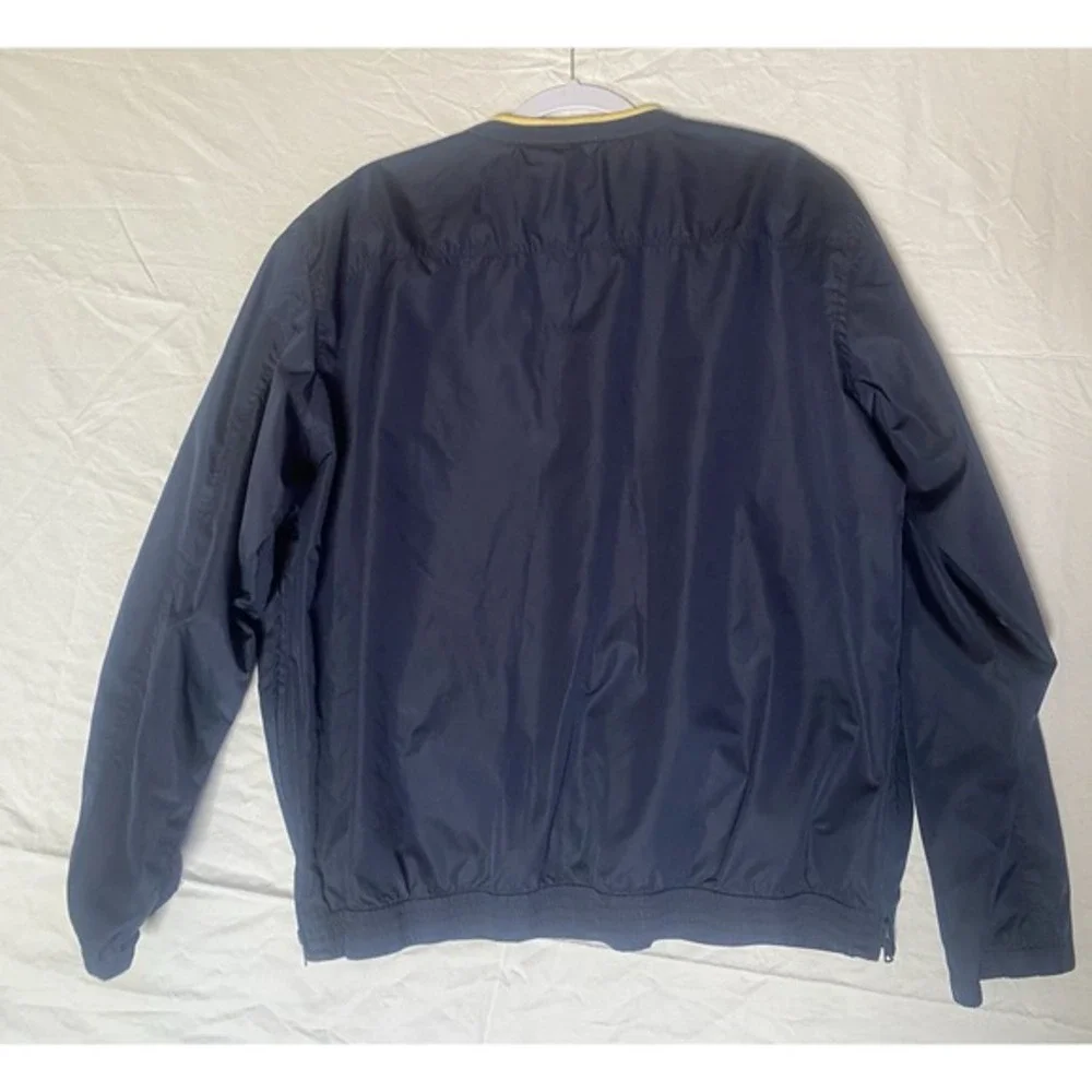 Polo Golf Ralph Lauren Windbreaker Pullover Navy Blue Yellow Logo Mens Large